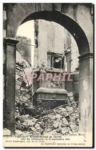 Cartes postales Bombardement de Reims Par les Allemands Militaria