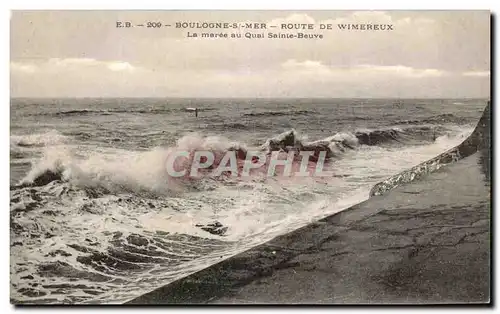 Cartes postales Boulongne Sur Mer Route De Wimereux La Maree Au Quai Sainte Beuve