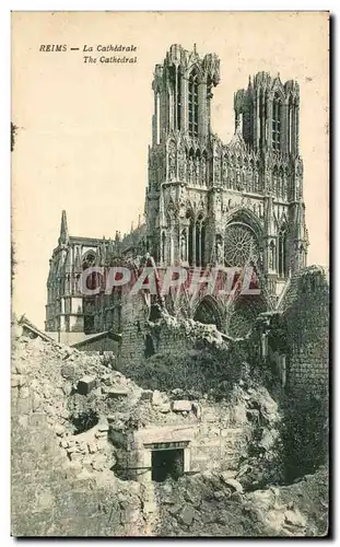 Cartes postales Reims La Cathedrale Militaria