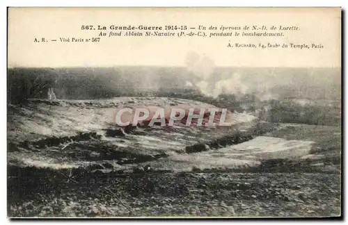 Cartes postales La Grande Guerre Un Des Eperons De Lorette Au Fond Ablain St Nazaire