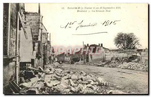 Cartes postales Balaille De La Marne Brabant La Grande Rue Brabant Militaria