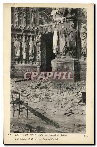 Cartes postales Le Crime De Reims Portail De Reims Militaria