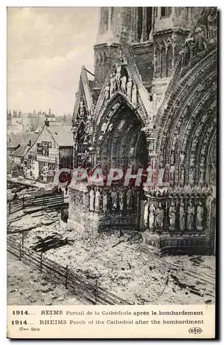 Ansichtskarte AK Reims Portail de la Cathedrale apres le bombardement Militaria