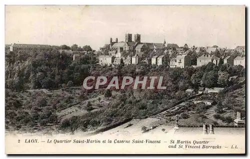 Ansichtskarte AK Laon Le Quartier Saint Martin et la caserne Saint Vincent