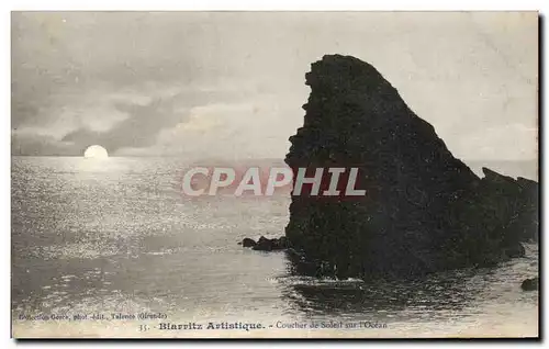 Cartes postales Biarritz Artistique Coucher de Soleil sur l&#39Ocean