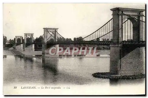 Ansichtskarte AK Langeais Le Pont suspendu