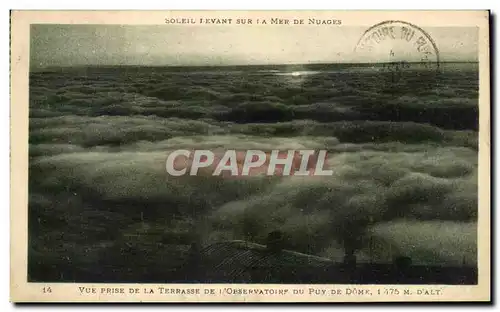 Cartes postales Soleil I Evant sur La Mer De Nuages Vue prise de la Terrasse de L Oeservatoire du puy de Dome