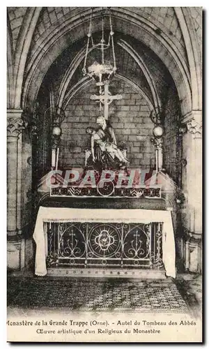 Cartes postales Monastere de la Grande Trappe Autel du Tombeau des Abbes Oeure artistique d&#39un Religieux du M