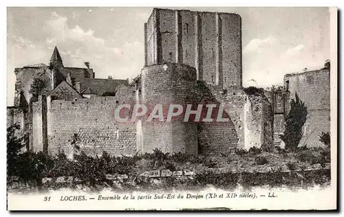 Ansichtskarte AK Loches Ensemble de la Partie Sud Est du Donjon