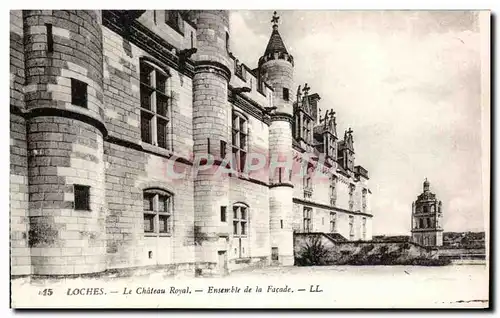 Ansichtskarte AK Loches Le Chateau Royal Ensemble de la Facade