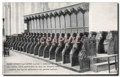 Ansichtskarte AK St Benoit Sur Loire Interieur de L&#39Eglise Les Stalles