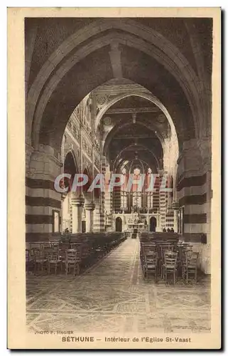 Cartes postales Bethune Interieur de L'Eglise St Vaast