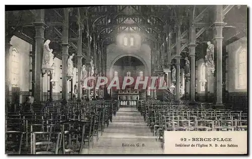 Cartes postales Berck Plage Interieur de l'Eglise ND des Sables
