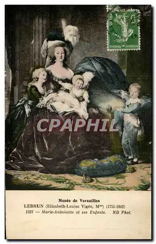 Cartes postales Musee de Versailles Lebrun Marie Antoinelle et ses Enfants