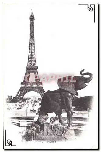 REPRO Paris D&#39Autrefois La Tour Eiffel Elephant