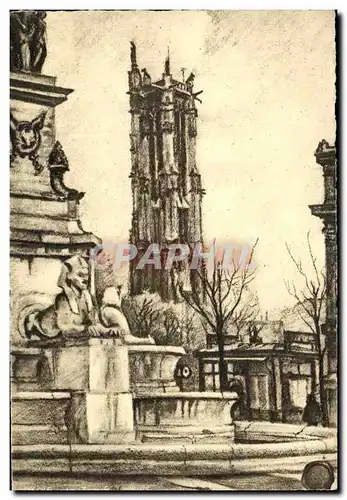 Cartes postales Paris Place du Chatelet et Tour St Jacques