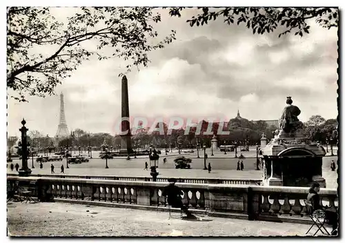 Moderne Karte Paris Place de la Concorde Tour Eiffel