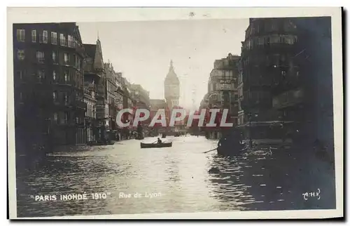 Cartes postales Paris Inonde Rue de Lyon