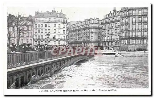 Cartes postales Paris Innonde Pont de l&#39Archeveche