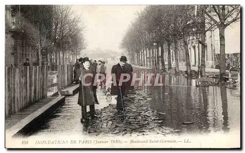 Cartes postales Paris Inondations de Paris Boulevard Saint Germain