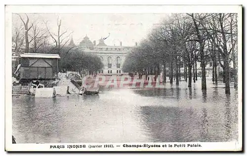 Cartes postales Paris Inonde Champs Elysees et le Petit Palais