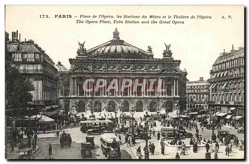 Ansichtskarte AK Paris Place De l&#39Opera Les Stations Du Metro Et La Theatre De l&#39Opera