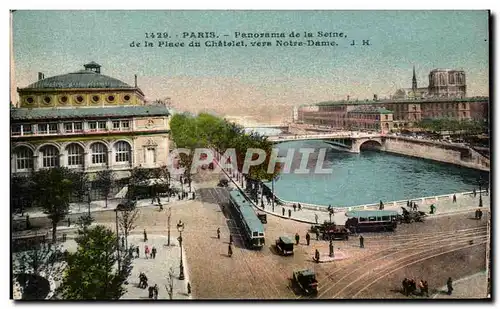 Ansichtskarte AK Paris Panorama de la Seine de la Place du Chatelet Vers Notre Dame