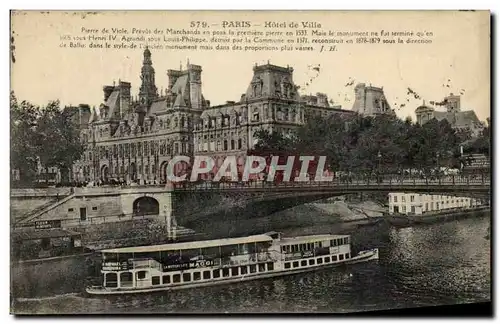 Cartes postales Paris Hotel de Ville Peniche Maggi