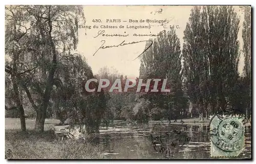 Ansichtskarte AK Paris Bois De Boulogne Etang Du Chateau De longchamp