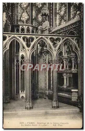 Cartes postales Paris Interieur De La Sainte chapelle Le Maitre Autel