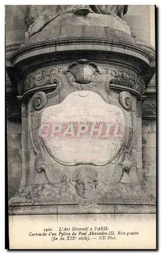 Ansichtskarte AK L&#39Art Decoratif A Paris Cartouche d&#39Un Pylone Du Pont Alexandre III