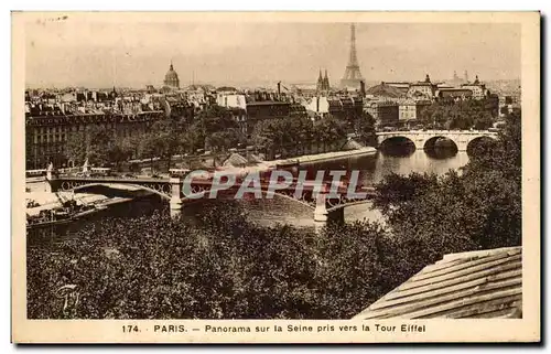 Ansichtskarte AK Paris Panorama sur la Seine pris vers la Tour Eiffel