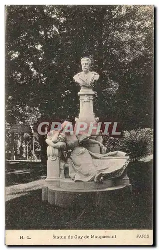 Ansichtskarte AK Statue de Guy de Maupassant Paris
