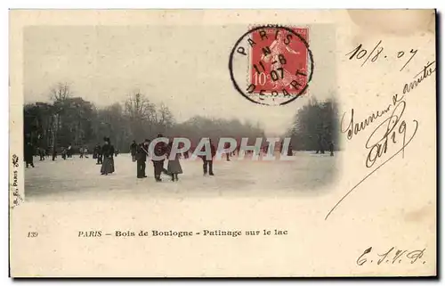 Ansichtskarte AK Paris Bois de Boulogne Patinage sur le lac