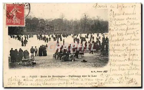 Ansichtskarte AK Paris Bois de Boulogne Patinage sur le lac