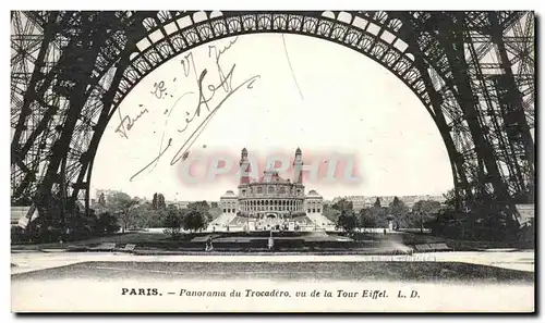 Cartes postales Paris panorama du Trocadero vu de la Tour Eiffel