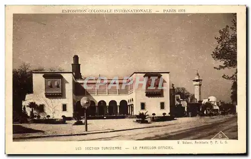 Cartes postales Expostion Coloniale Internationale Paris Section Tunisienne Le Pavillon officiel