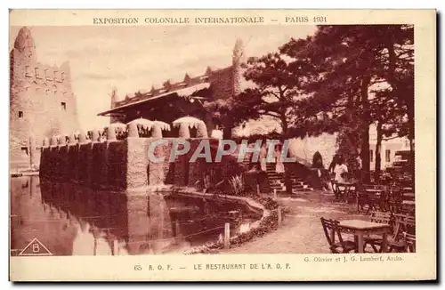 Cartes postales Expostion Coloniale Internationale Paris le Restaurant De l&#39AOF