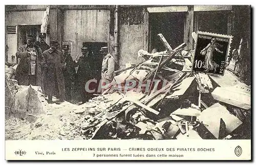 REPRO Paris Les Zeppelins Sur Crimes Odieux Des Pirates Boches