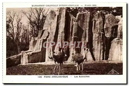 Cartes postales Expostion Coloniale Internationale Paris Parc Zoologique les Autruches