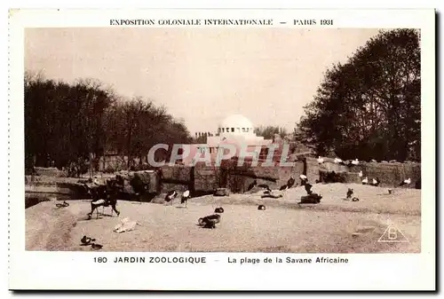 Cartes postales Expostion Coloniale Internationale Paris Jardin Zoologique la Plage de la Savane Africane