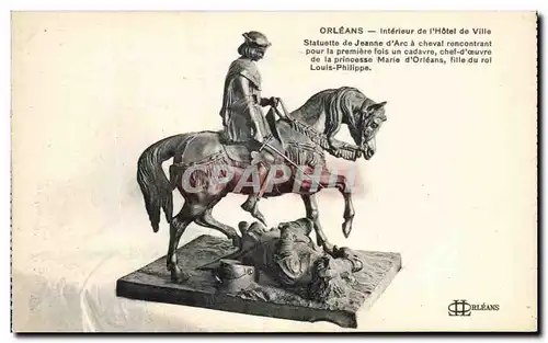 Cartes postales Orleans Interieur de l&#39Hotel de Ville Statuette de Jeanne d&#39Arc a cheval