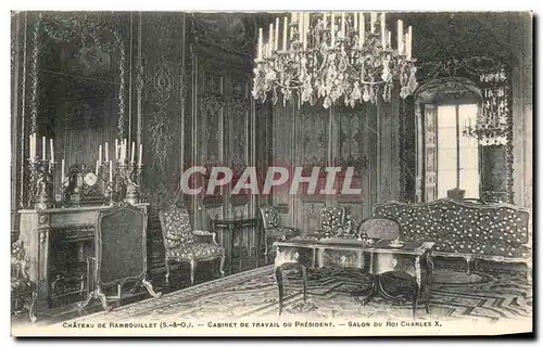 Ansichtskarte AK Chateau De Rambouillet Cabinet De Travail Du President Salon Du Roi Charles X