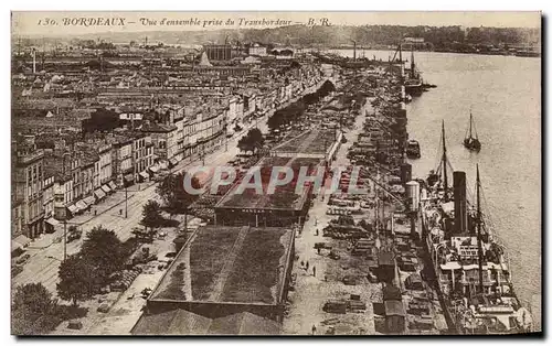 Ansichtskarte AK Bordeaux Vue d&#39ensemble prise du Transbordeur Bateau