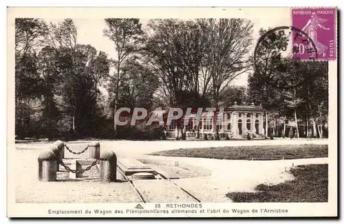 Cartes postales Rethondes Emplacement du wagon des Plenipotentiaires allemands Militaria