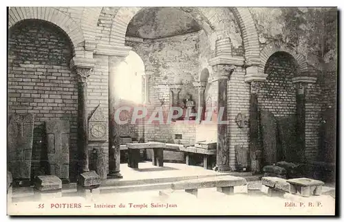 Cartes postales Poitiers Interieur Du Temple Saint Jean