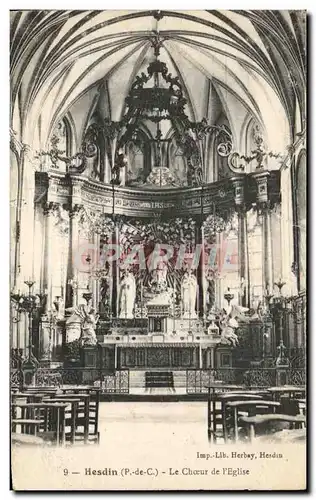 Cartes postales Hesdin Le choeur De l'Eglise