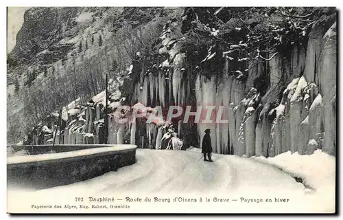 Ansichtskarte AK Dauphine Route du Bourg d&#39Oisans a la Grave Paysage en hiver