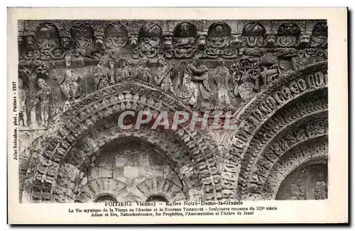 Cartes postales Poitiers Eglise Notre Dame la Grande La Vie mystique de la Vierge en I&#39Ancien