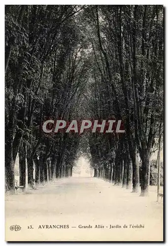 Cartes postales Avranches Grande Allee Jardin de L'eveche